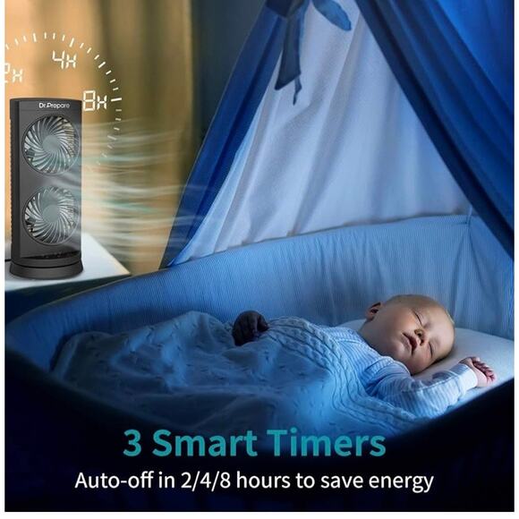 Mr. Prepare Tower Oscillating Fan 3 Speed with Timer - Picture 4 of 5